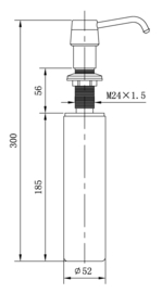 Inbouw zeeppompje geborsteld messing kunststof fles 250ml