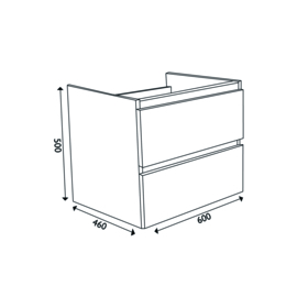 Wiesbaden Vision onderkast houtnerf grijs 60x46x50, 80x46x50, 100x46x50