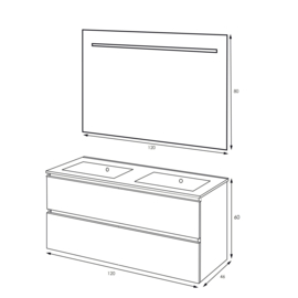 Exellence SEPHIA badmeubel 120cm mat-wit