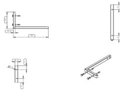 Mat-zwart L- supportbeugel 46x22