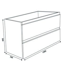 Wiesbaden onderkast  wit 60x36x50, 80x36x50 of 100x36x50 cm