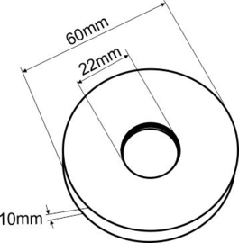 Wiesbaden 304 overschuifrozet (tbv douchearm rond 60-22) RVS