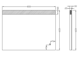 Wiesbaden Single dimbare LED condensvrije spiegel 80x60x3 cm