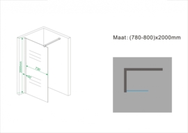 Wiesbaden inloopdouche met muurprofiel (80, 90, 100 of 120 cm) 10 mm rookglas