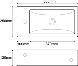 Wiesbaden Metis fontein 50x25x13 cm + fonteinkraan en NANO anti-kalk coating