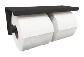Brush dubbele toiletrolhouder mat-zwart