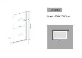 Wiesbaden badwand met muurprofiel (80x150 cm) 6 mm glas