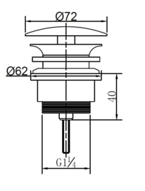 Wiesbaden vaste waste 5/4" RVS-look (niet afsluitbaar)