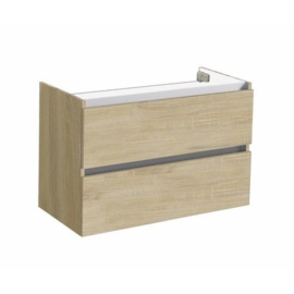 Trendline onderkast met greeplijst aluminium light wood 80cm