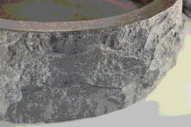 Wiesbaden hamerslag hardstenen opzetwastafel rond 40x12 cm