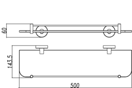 Wiesbaden 304 glazen planchet 54 cm RVS