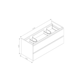 Trendline onderkast met greeplijst aluminium hoogglans antraciet 120cm