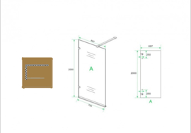 Wiesbaden inloopdouche zonder profiel (50, 60, 70, 80, 90, 100 of 120 cm) 8 mm glas