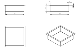 Inbouwnis 30x30x10cm mat-zwart