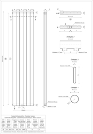 Millenium dubbel sierradiator 200x45 cm 1461 watt wit