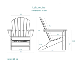 LeisureLine Muskoka Stuhl - Grey