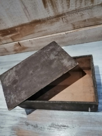 oud houten doosje met los deksel