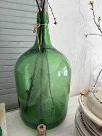 groene glazen fles met kurkje