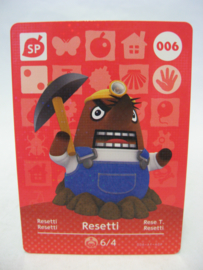 Animal Crossing Amiibo Card - Series 1 - 006: Resetti