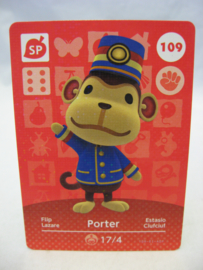 Animal Crossing Amiibo Card - Series 2 - 109: Porter