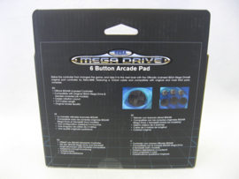 Retro-Bit Official SEGA Megadrive 6 Button Arcade Pad 'Clear Blue' (New)