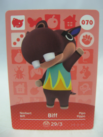 Animal Crossing Amiibo Card - Series 1 - 070: Biff