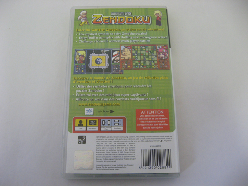 Zendoku Sudoku Battle Action PSP Complete CIB European 