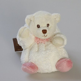 Verkleed knuffelbeertje Ziggy Kanini Wit/Pastel roze