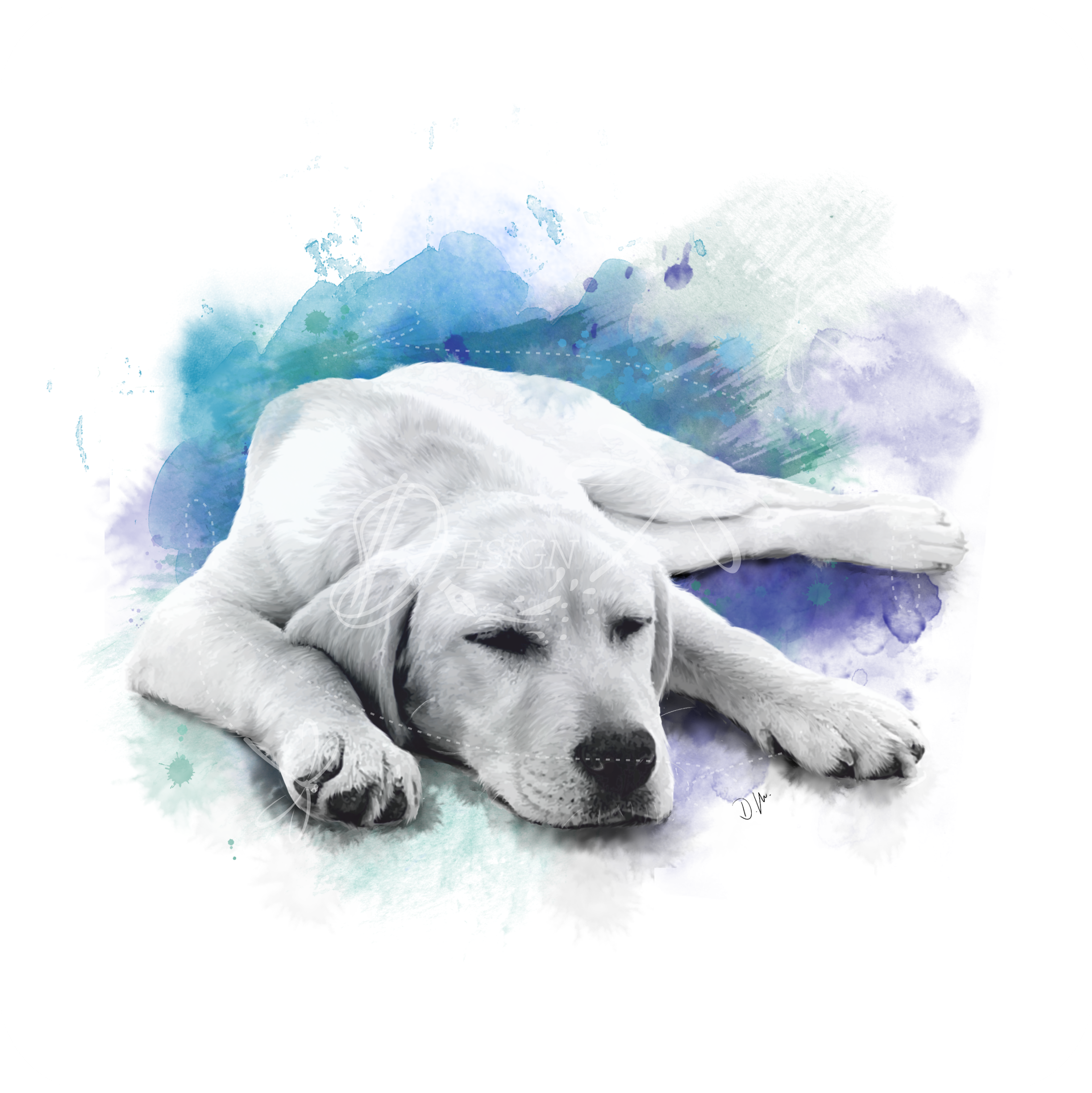 Labrador love in brushstrokes