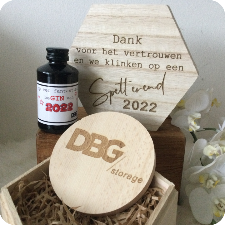 Houten kist zeshoek