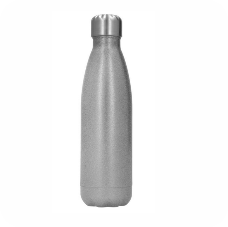 Waterfles glitter zilver