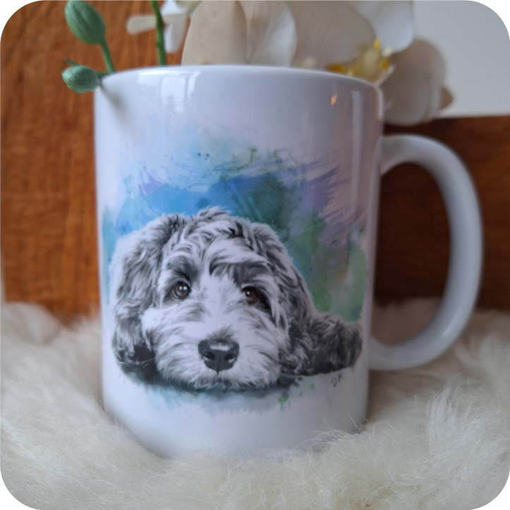 Labradoodle love in brushstrokes