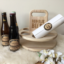 Houten tray Rondje bier eigen tekst DIY