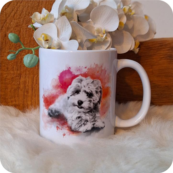 Maltipoo love in brush strokes