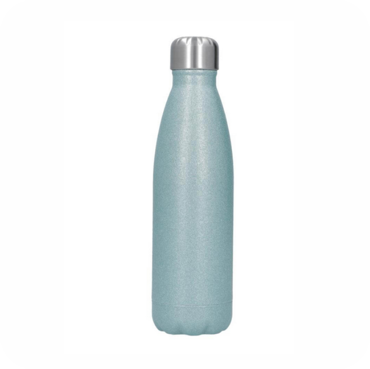 Waterfles glitter blauw
