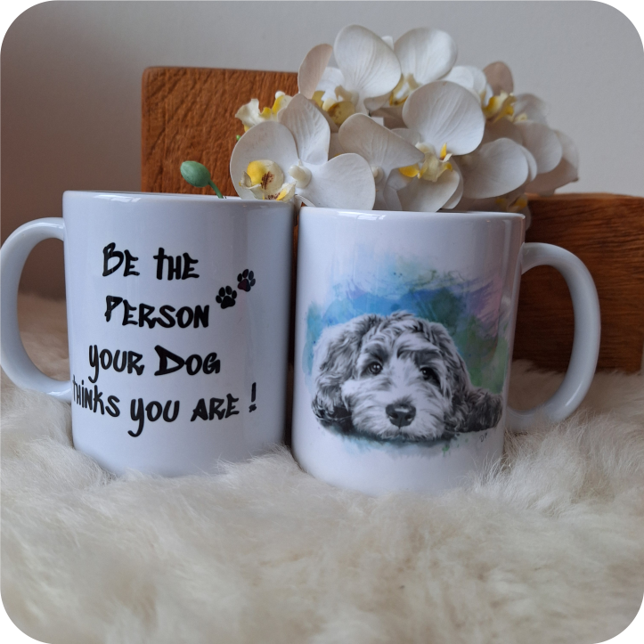 Labradoodle love in brushstrokes