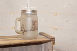 Frosted Mason Jar Gepersonaliseerd