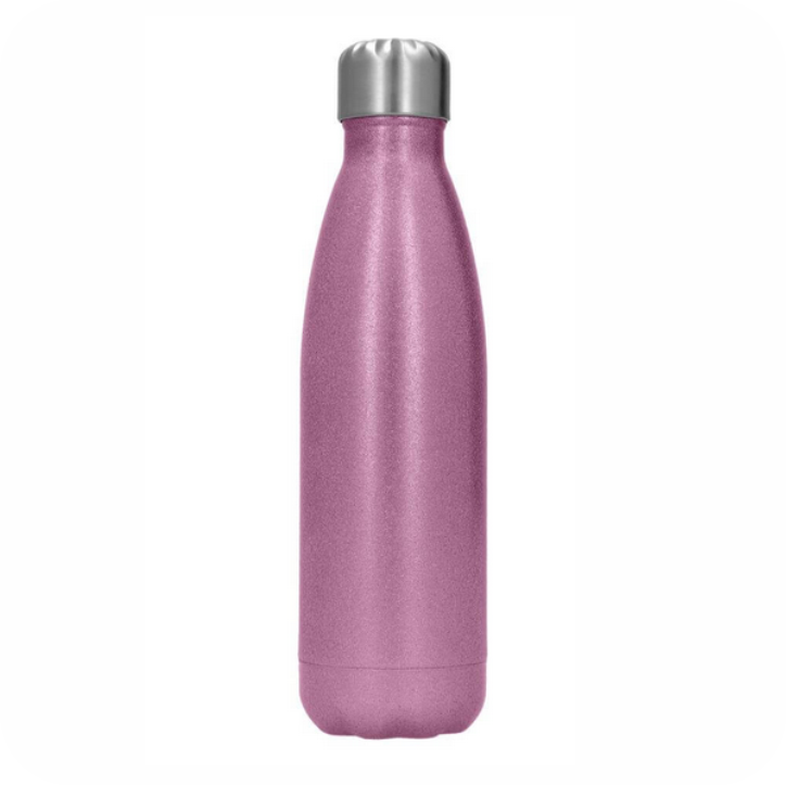 Waterfles gliter rose