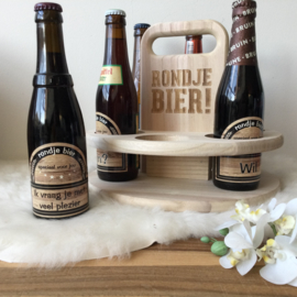 Houten tray Biermix Peter vragen