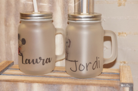 Frosted Mason Jar Gepersonaliseerd