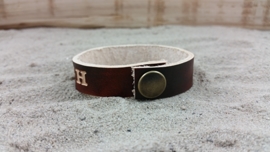 Leren Armband, Kleur Middel Bruin