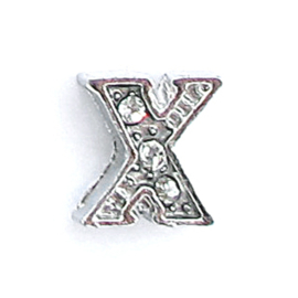 letter X, charm voor in het medaillon