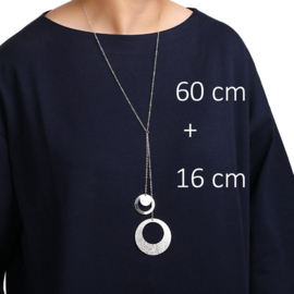 elegante en trendy lange ketting met ronde hangers