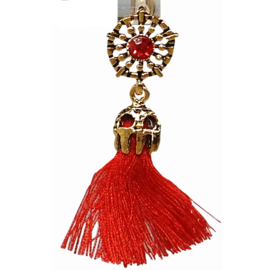 crystal kwastje oorbellen Rood