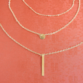 3 laagjes ketting goudkleur