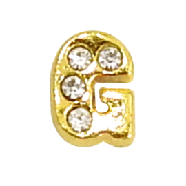 Letter G goudkleur, charm voor in het medaillon