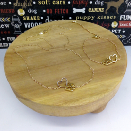 sieradenset Paw Heart, goudkleur