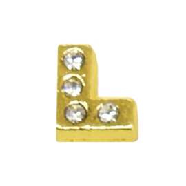 Letter L goudkleur, charm voor in het medaillon