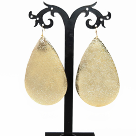 grote metallic oorbellen Golden leaves