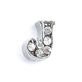 letter J, charm voor in het medaillon